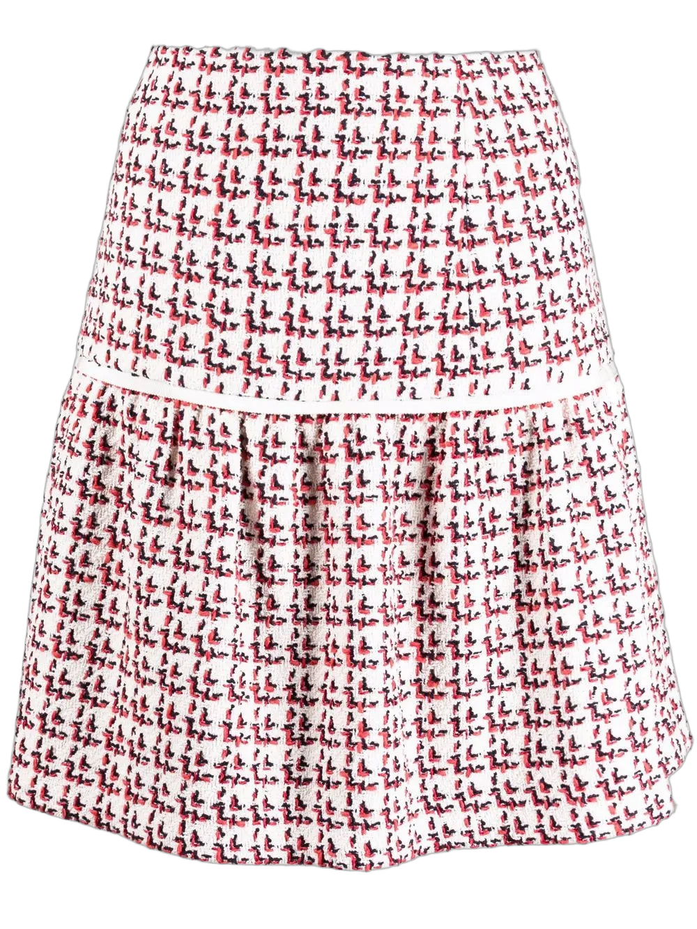 Textured A-Line Skirt — Red
