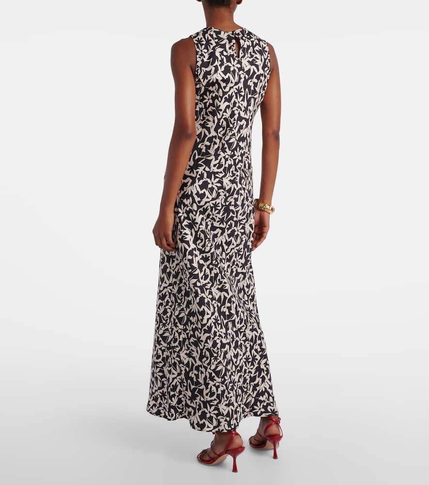 Valencia printed silk twill maxi dress