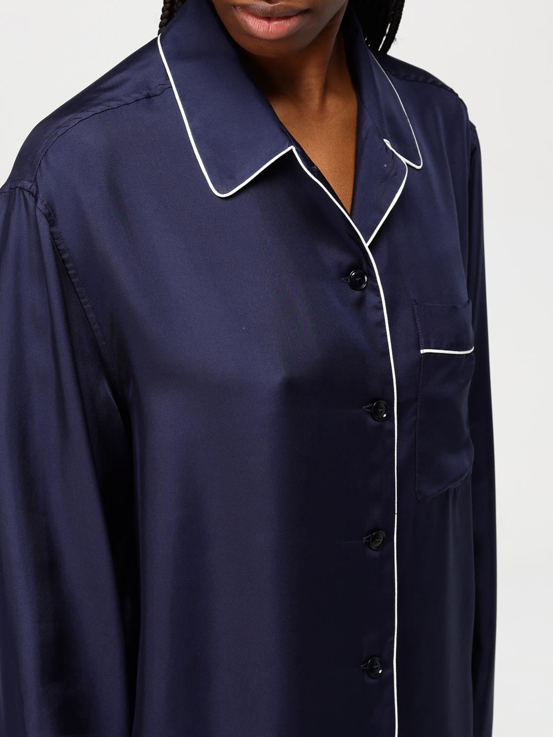 Piped-trim shirt - Blue