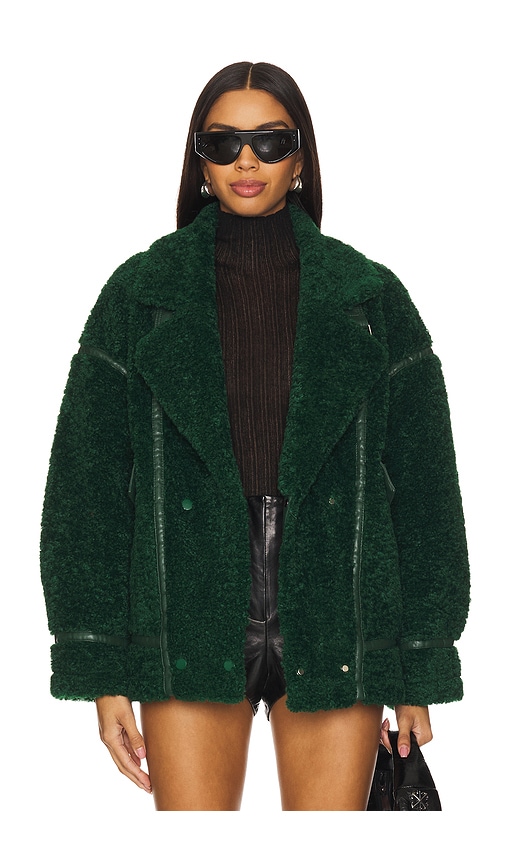 LAMARQUE BLOUSON IMITATION FOURRURE BADU en Green.  XL. Also en