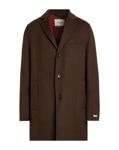 Paltò Man Coat Dark brown Size 42 Wool, Nylon