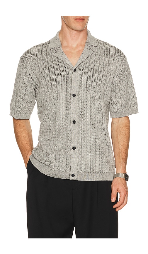 Les Deux Evan Knitted Shirt in Grey. - L also in M, S, XL/1X