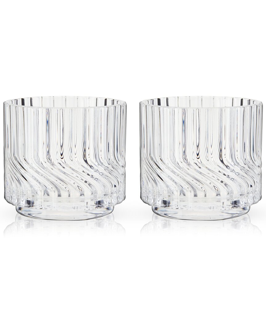 Set Of 2 Zephyr Crystal Lowball Tumblers