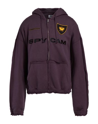 Man Sweatshirt Dark purple Size L Cotton