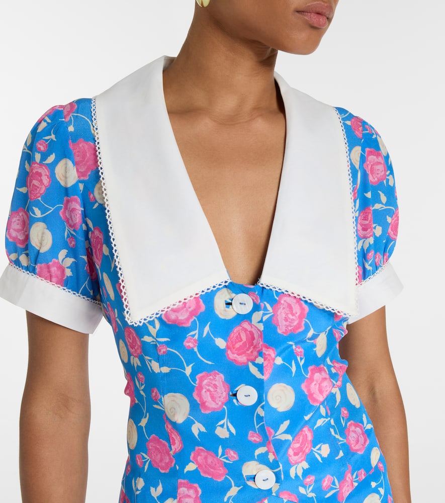 Zinia floral silk blouse