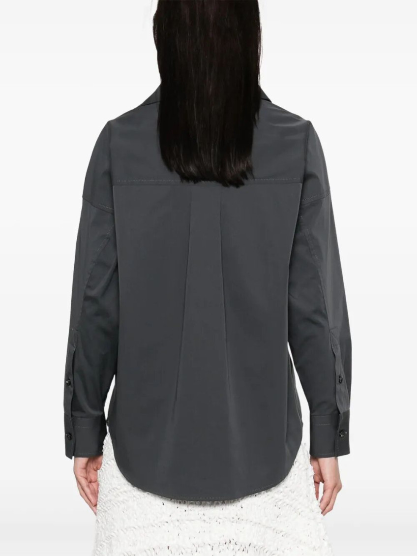 Blue Cotton And Silk Shirt