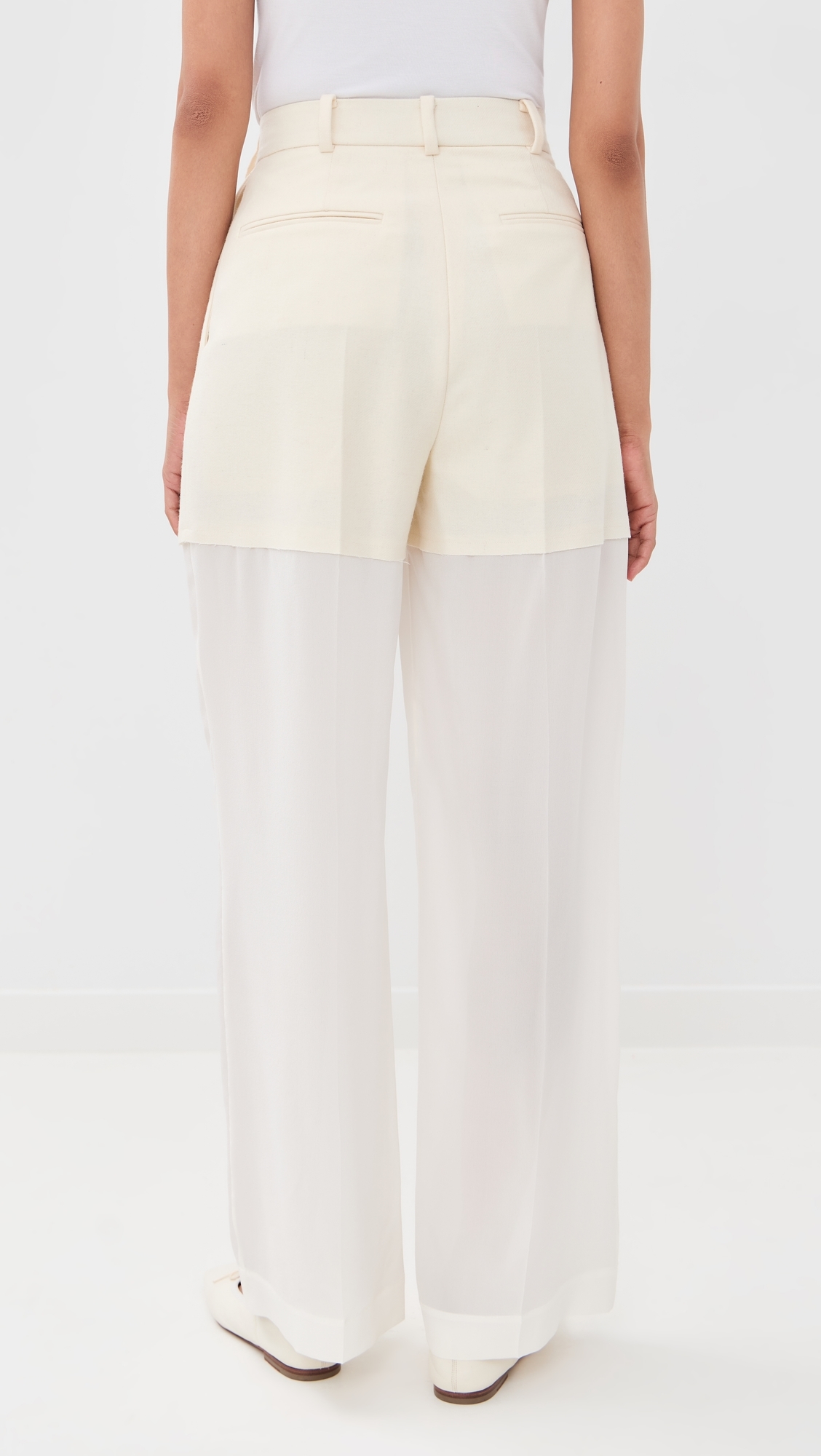 Best Large Flannel And Silk Pants Ivory