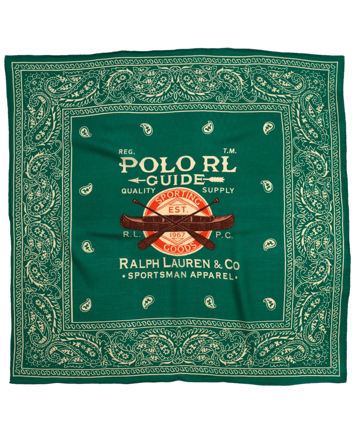 Men's Wool Blend Sportsman Bandana - Green Multi