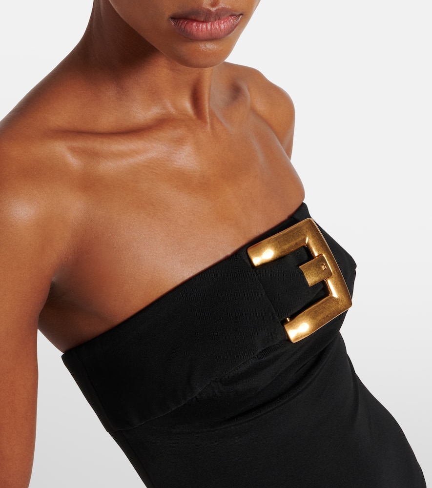 Strapless crêpe bodysuit