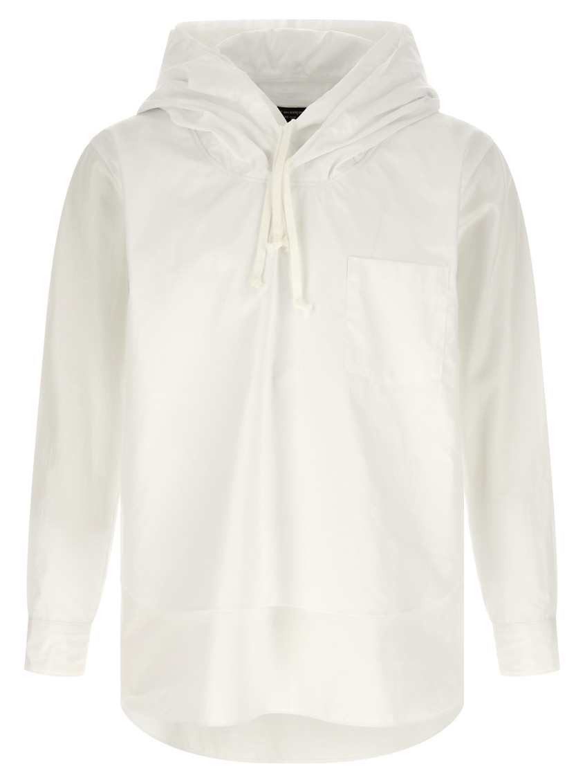 White Double Layer Hoodie