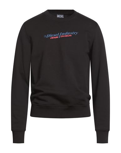 Man Sweatshirt Black Size XL Cotton, Elastane