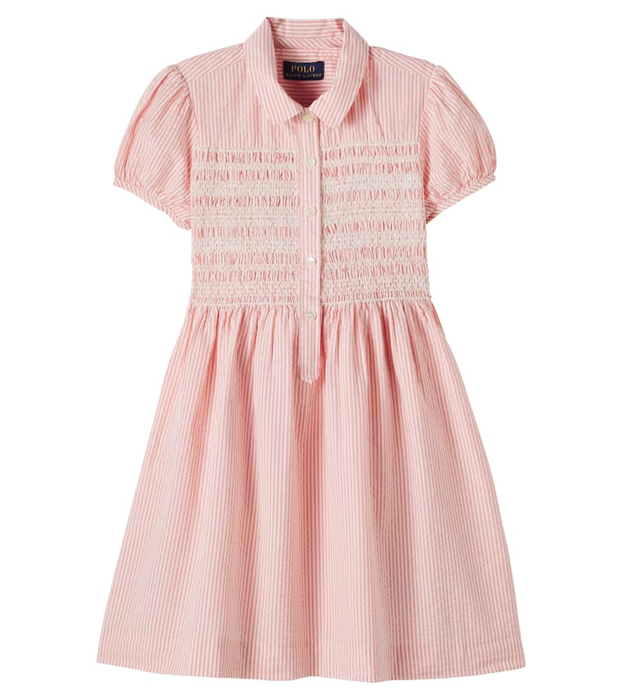 Striped cotton seersucker dress