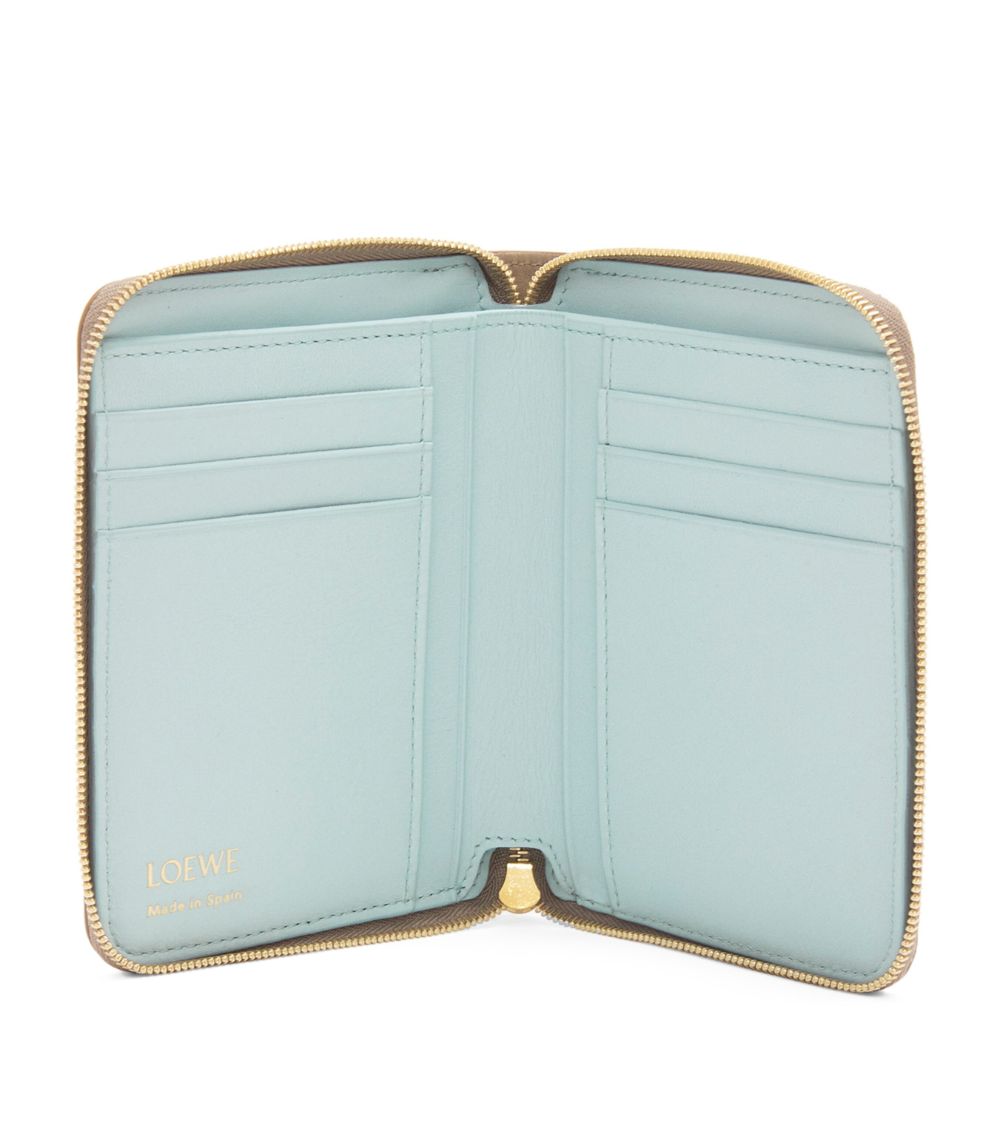 Leather Knot Zip-Around Wallet