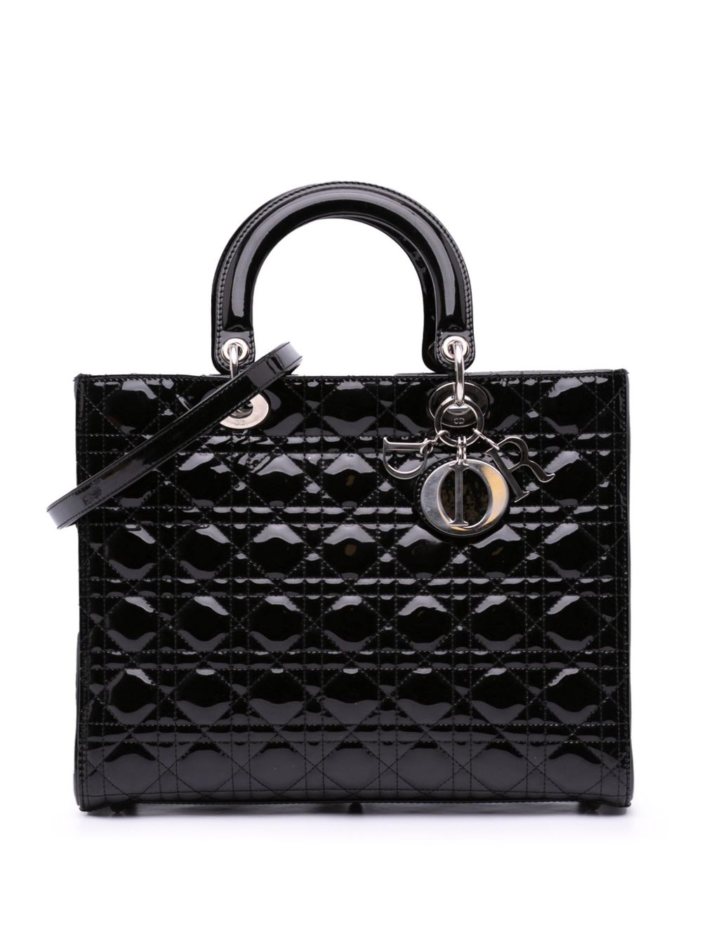 2011 Large Patent Cannage Lady Dior satchel - Black