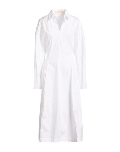 Woman Midi dress White Size 8 Cotton