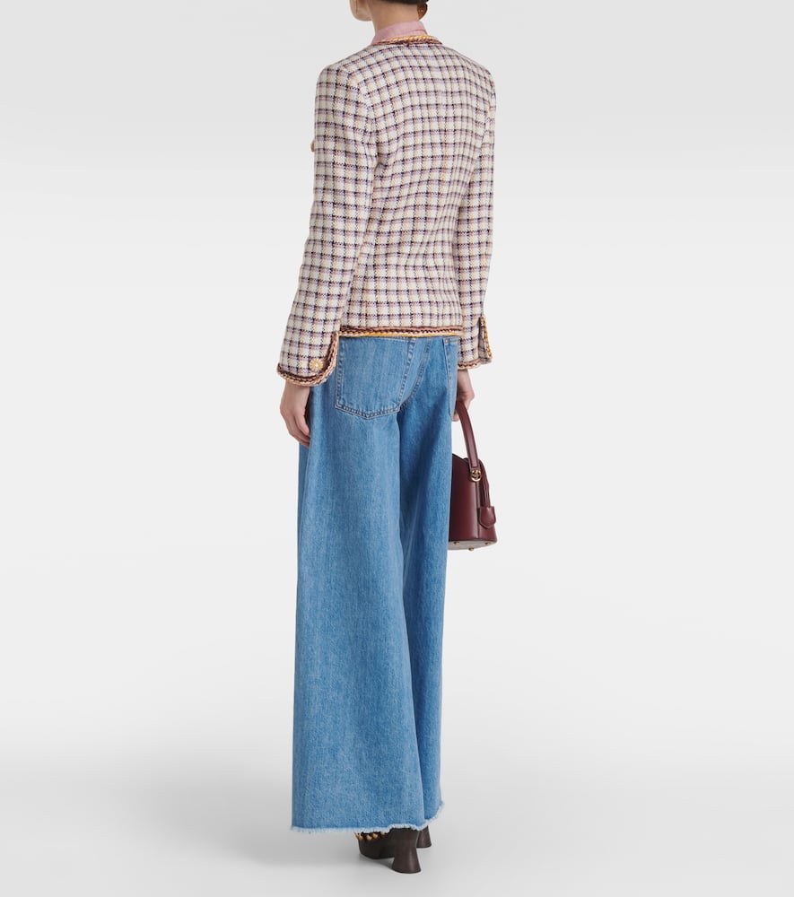 Checked cotton-blend jacket