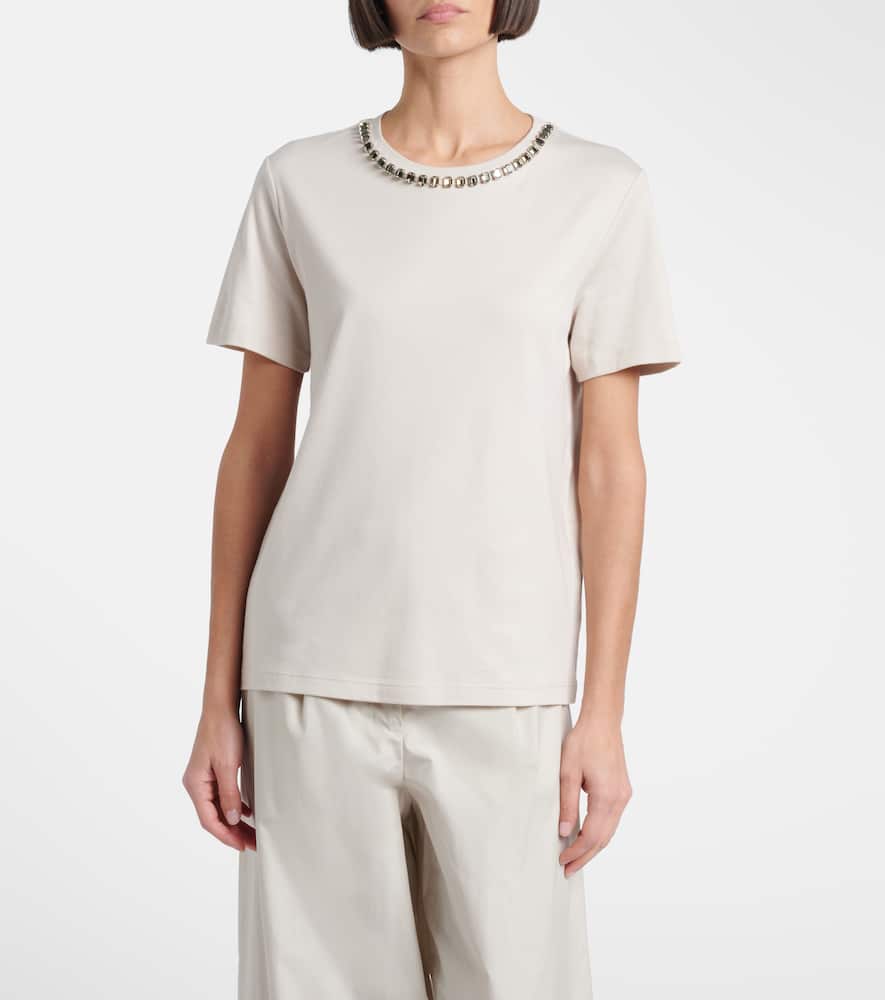Bingo embellished cotton-blend T-shirt