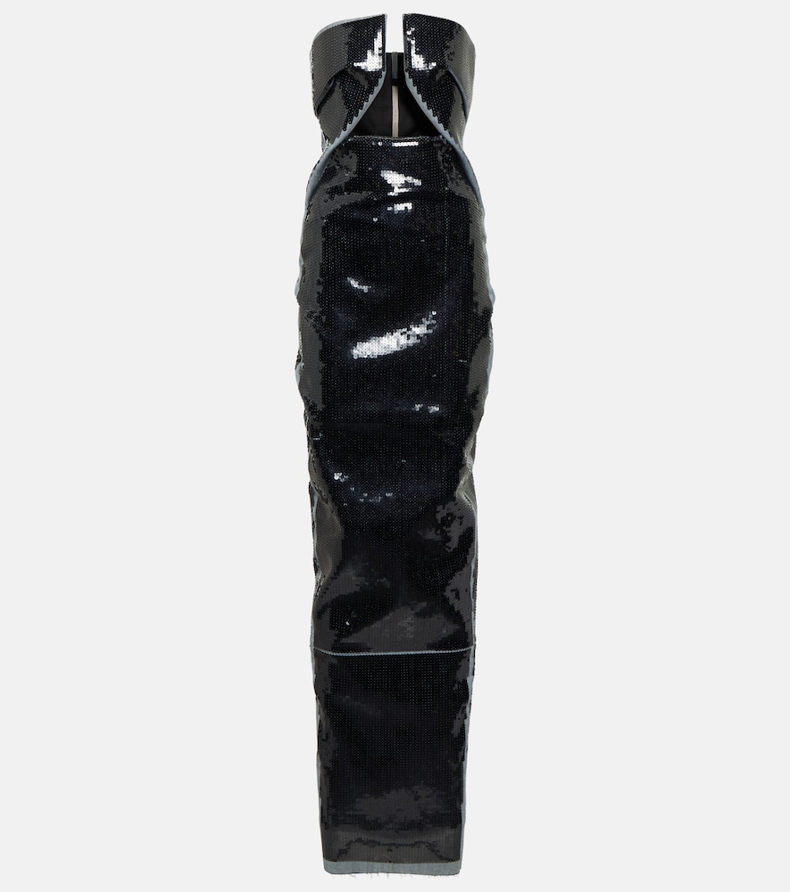 Strapless sequined gown
