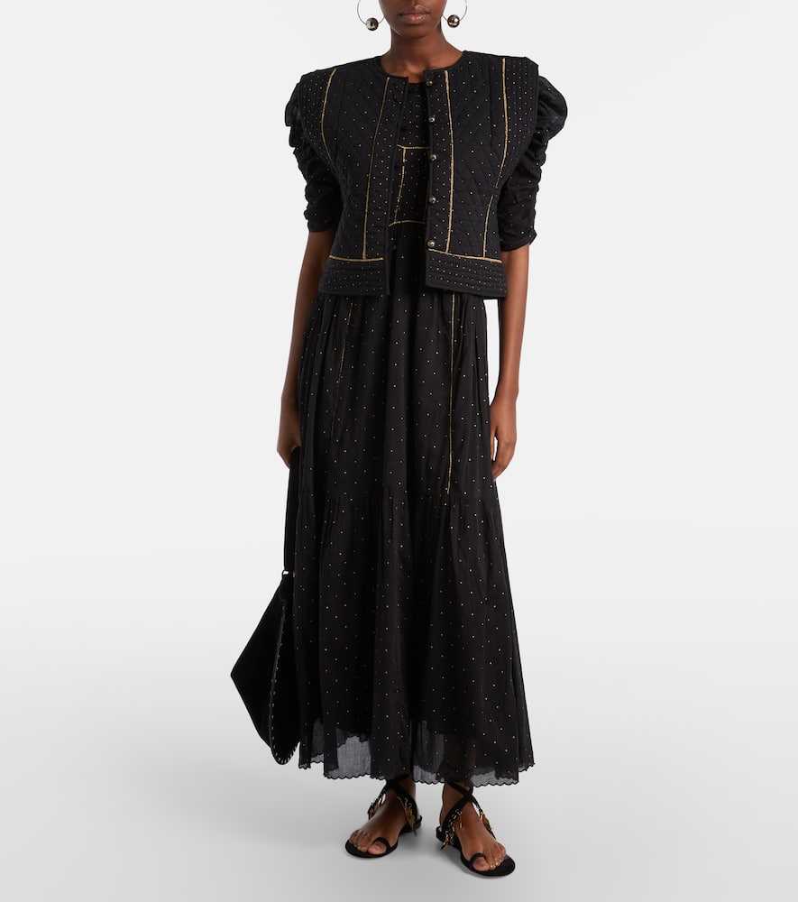 Sichene polka-dot cotton maxi dress
