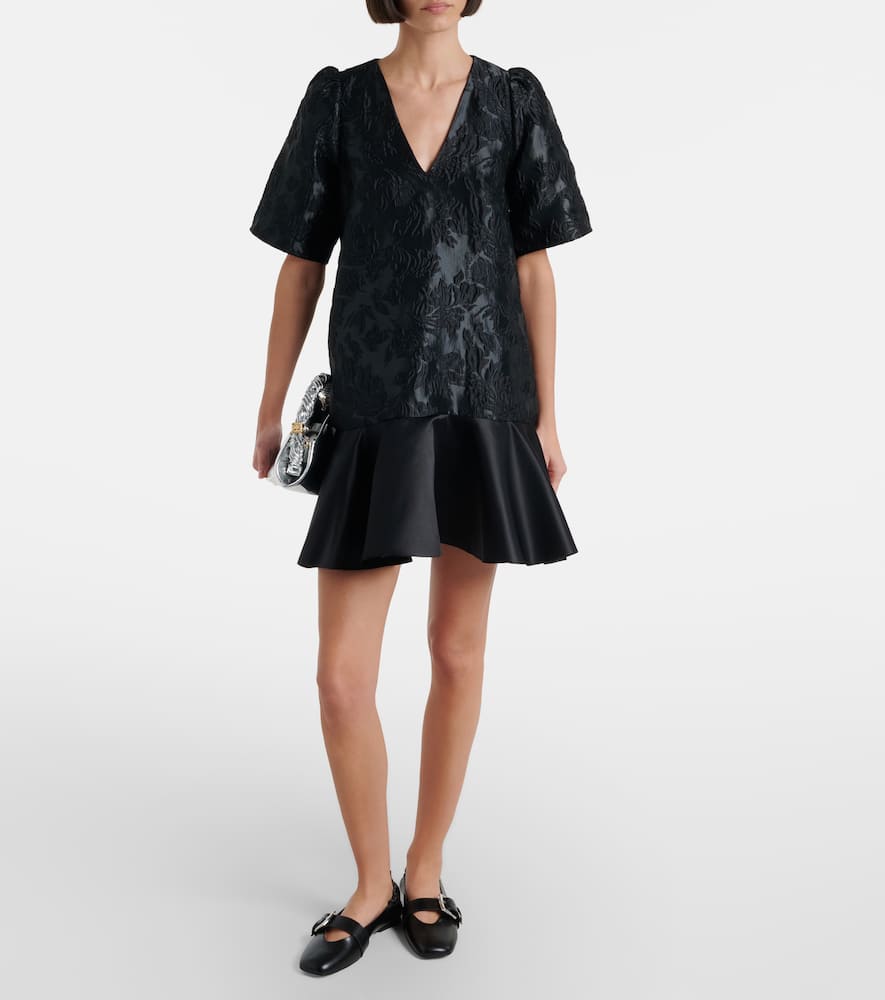 Satin cloqué minidress
