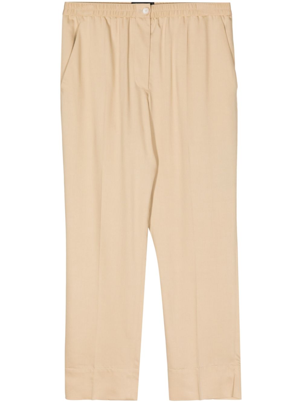 Mid-rise straight-leg trousers - Brown