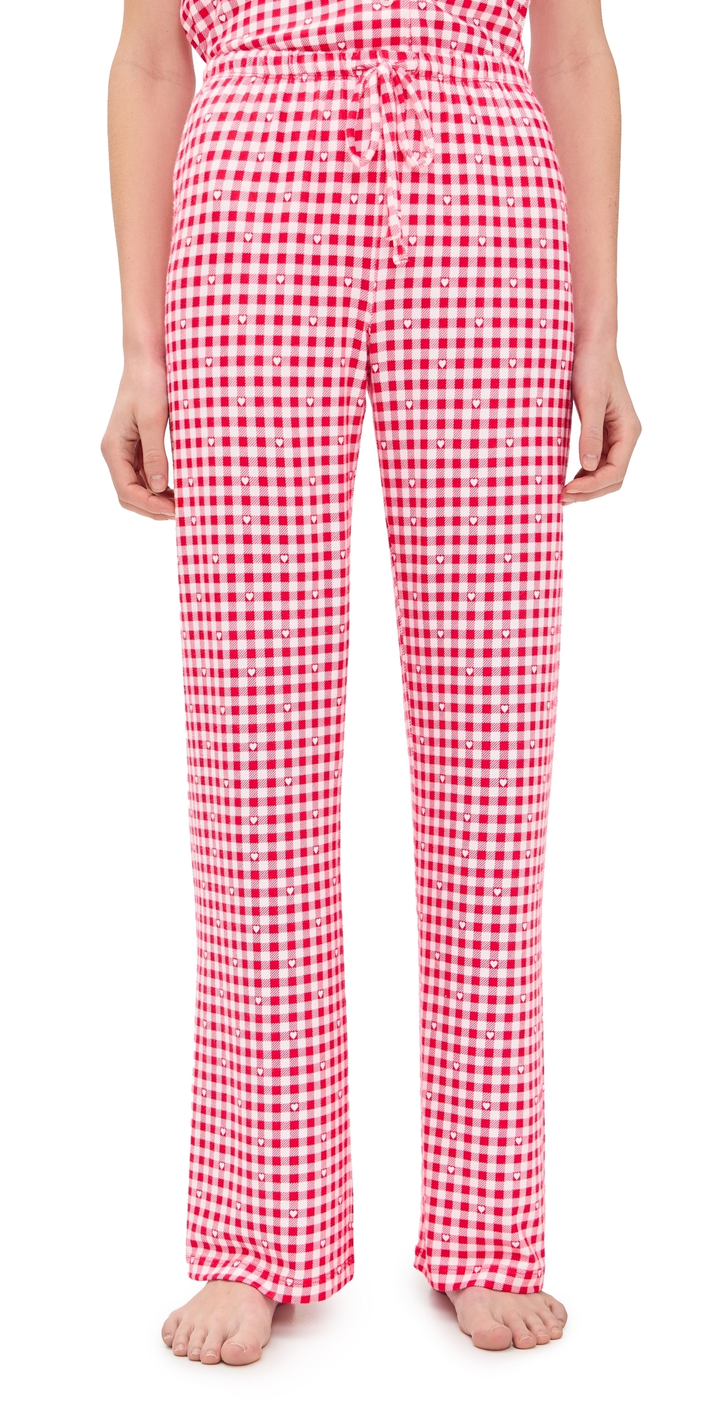 So Sweet Gingham Pants Kiss Me Red