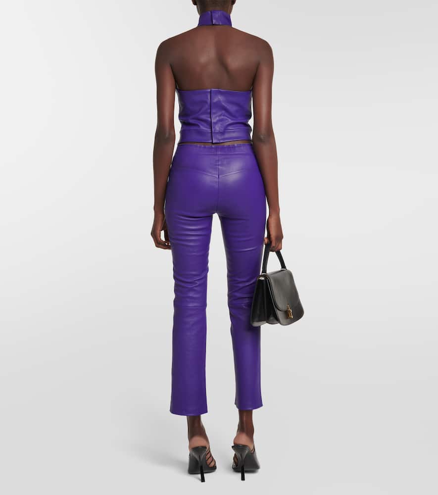 Vicky halterneck leather top