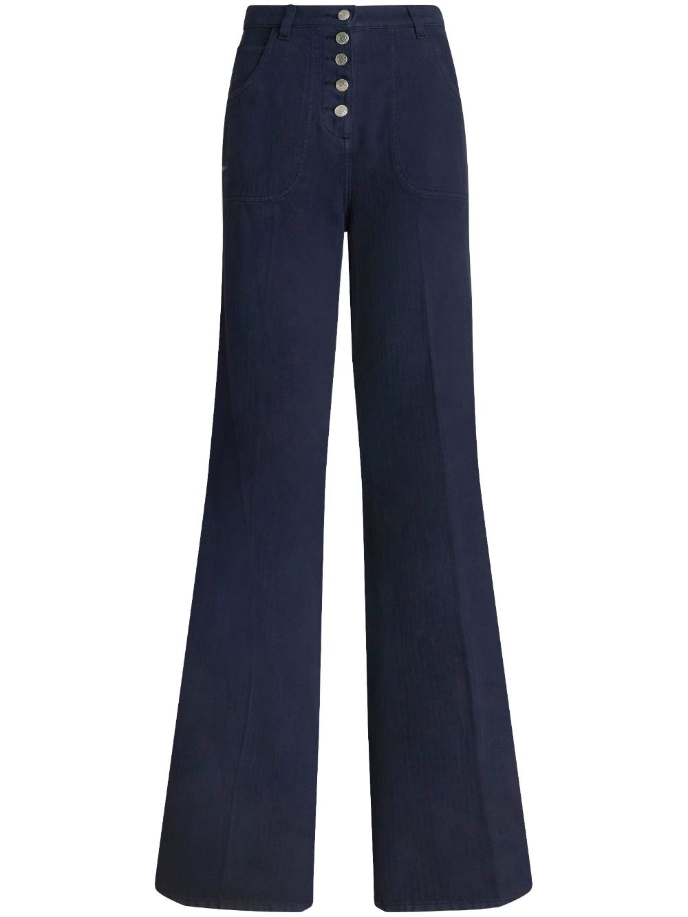 High-waisted flared jeans - White