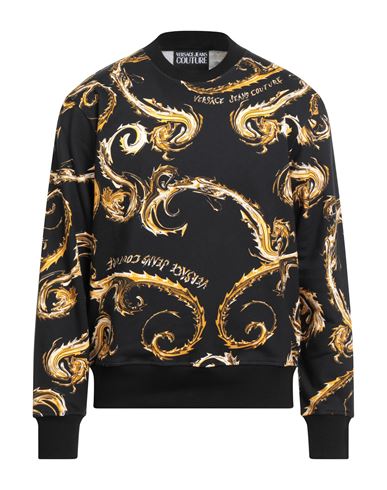 Man Sweatshirt Black Size M Cotton, Elastane