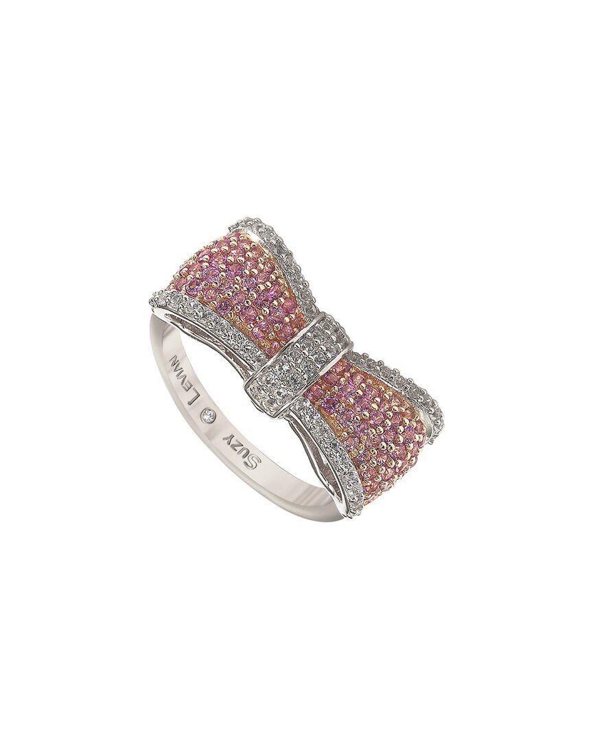 Silver 0.02 Ct. Tw. Diamond & Sapphire Ring