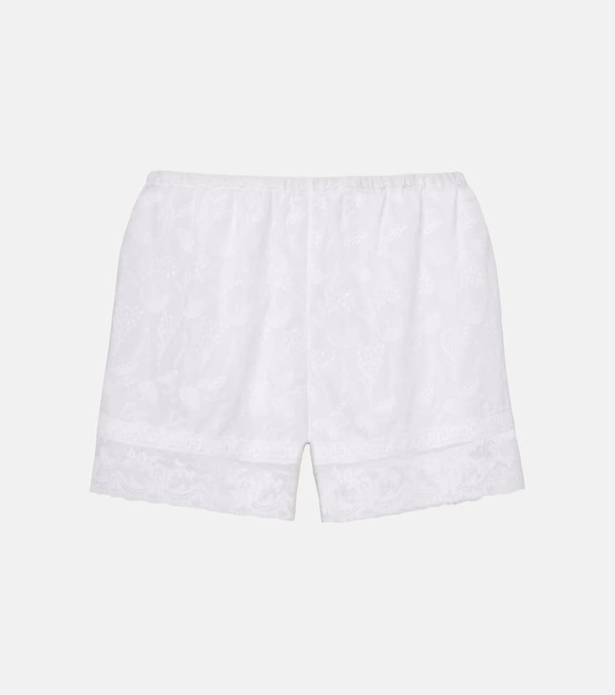 Floralie floral cotton-blend voile shorts