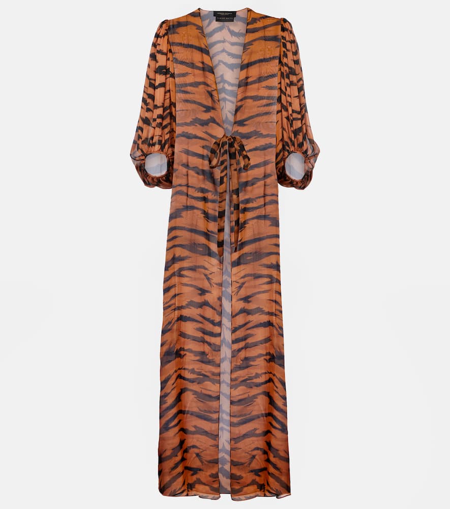 X Sabine Getty printed silk kaftan