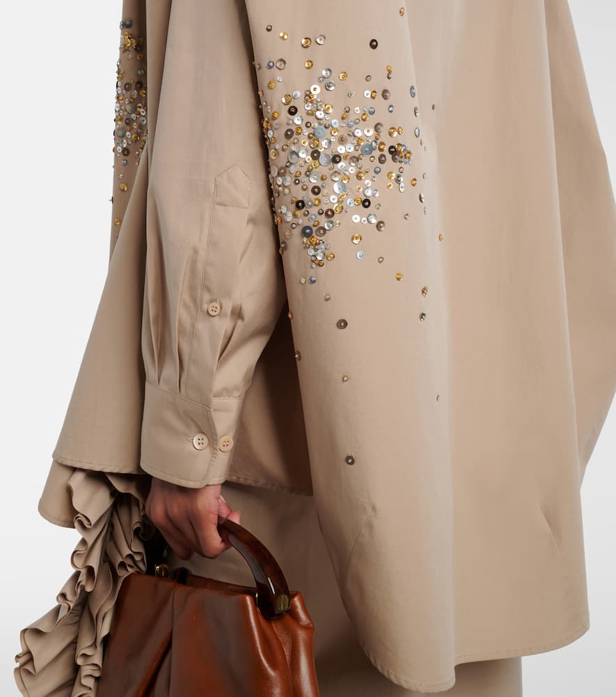 Sequined oversized cotton shirt