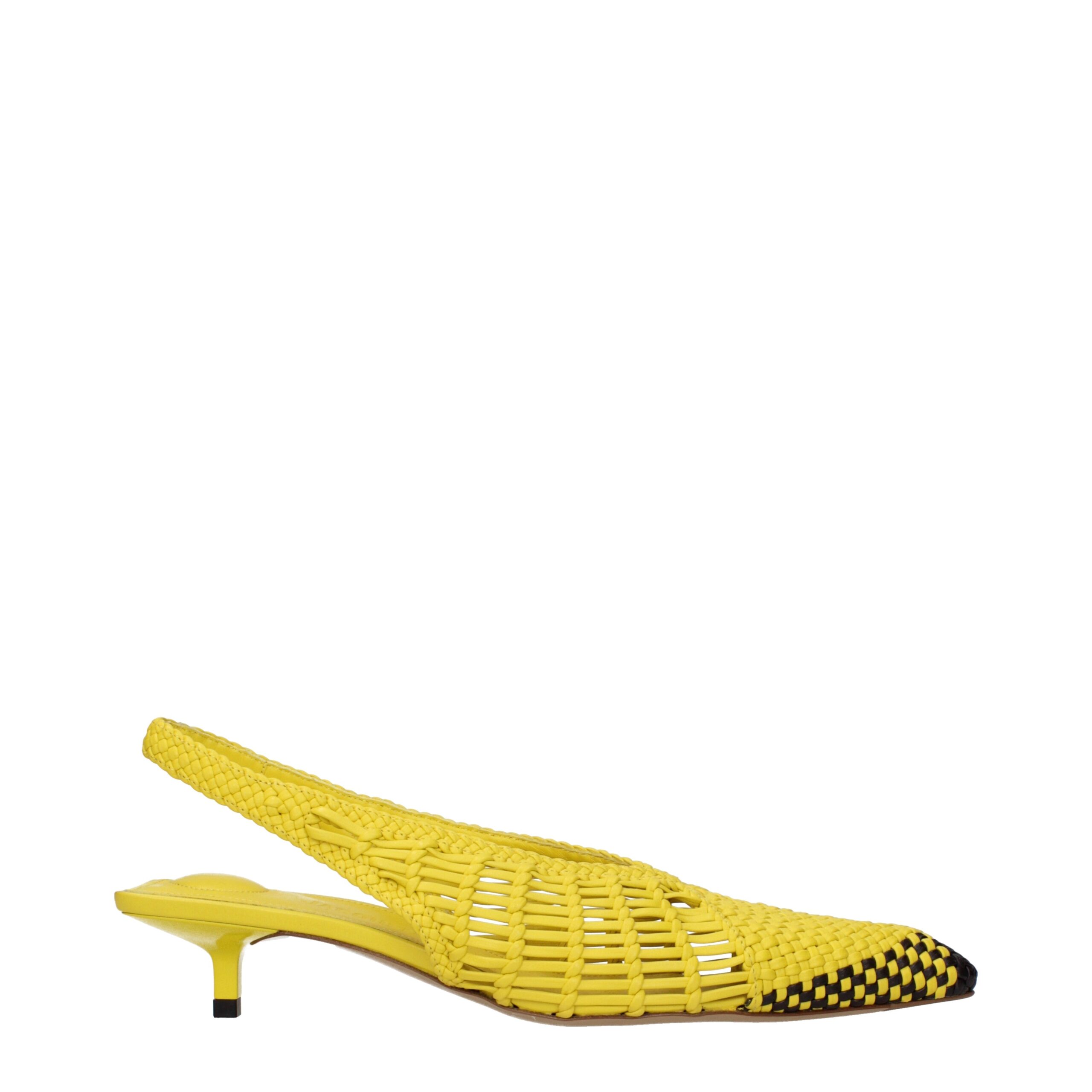 Jacquemus Yellow Leather Flat Women's Sanda