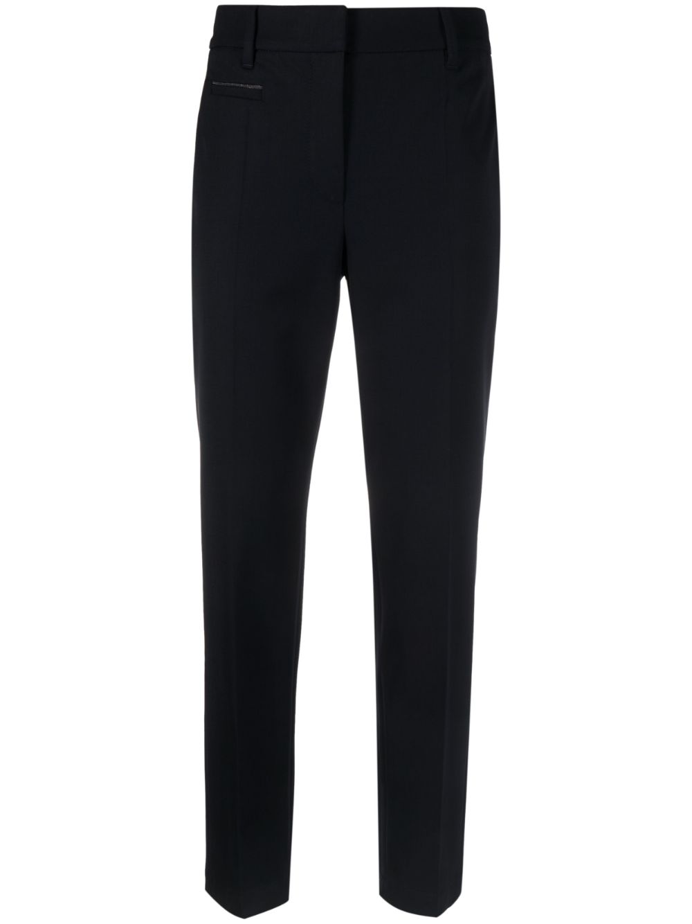 High-waisted straight-leg trousers - Blue