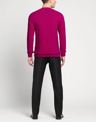 Man Sweater Plum Size 38 Merino Wool