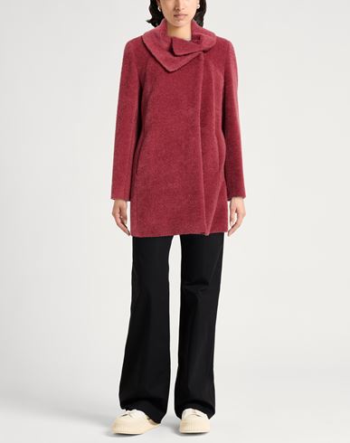 Icons Woman Coat Antique rose Size 12 Virgin Wool, Alpaca wool