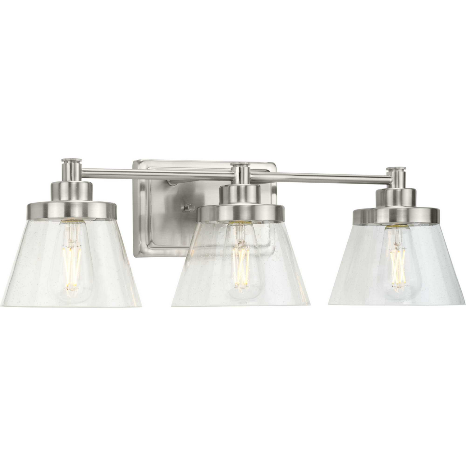 Brushed Nickel Three Light Bath Bracket from the Hinton Collection