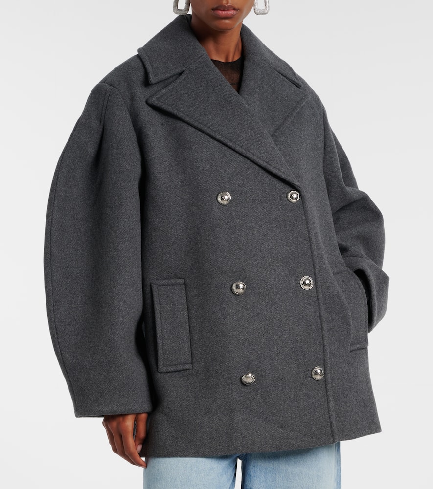 Oversized wool-blend peacoat