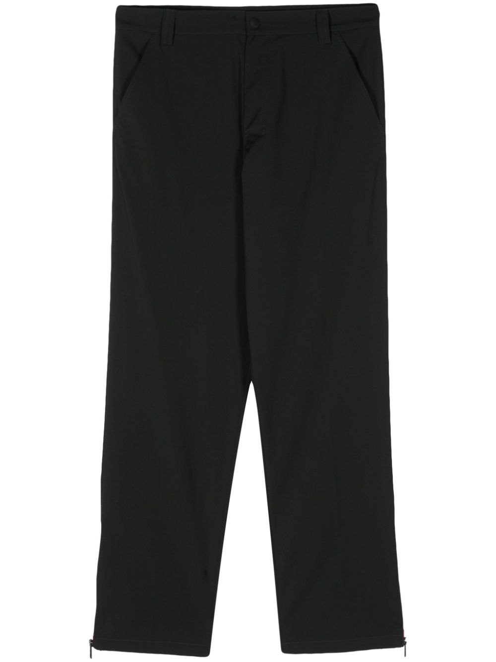 Ankle-zips straight-leg trousers - Black