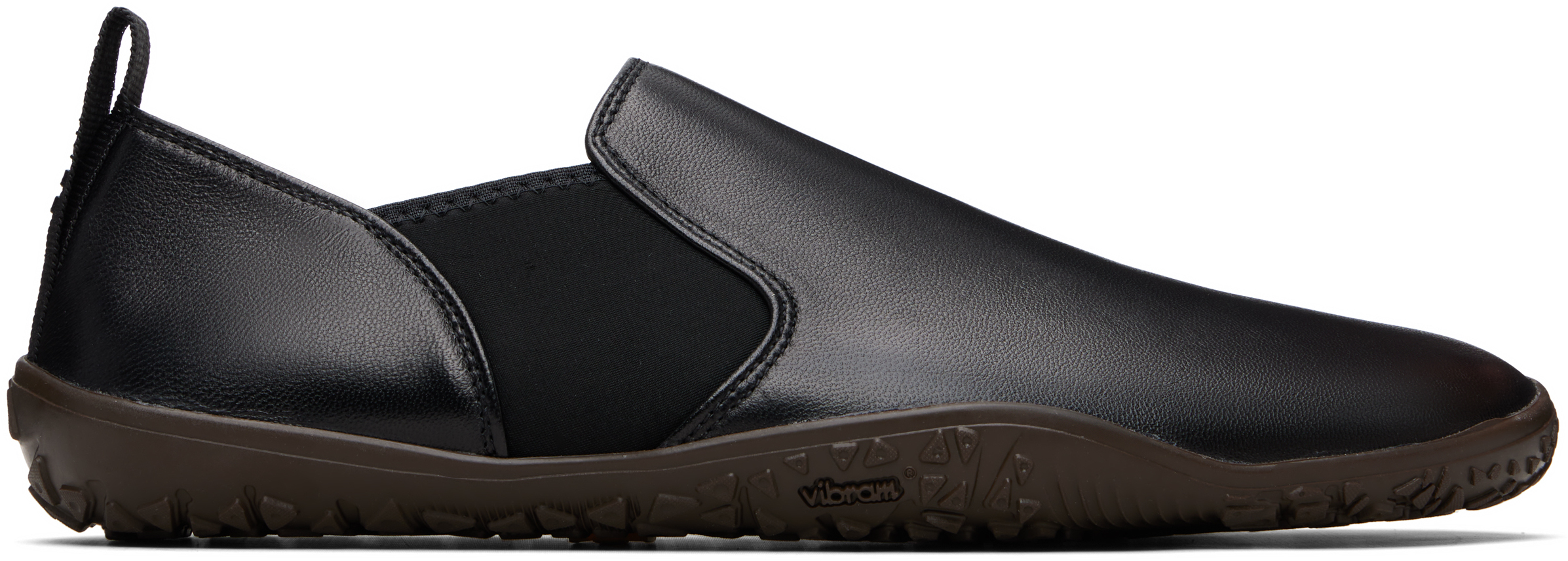 Black Vibram Glove Slip On Leather Sneakers