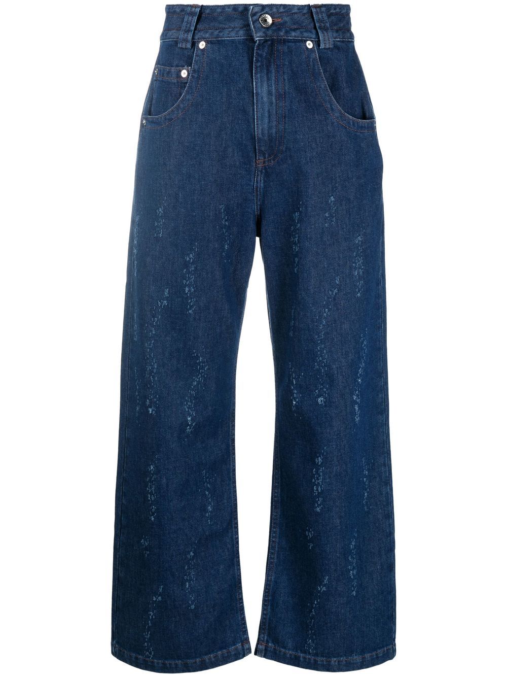 Straight-leg ripped jeans - Blue