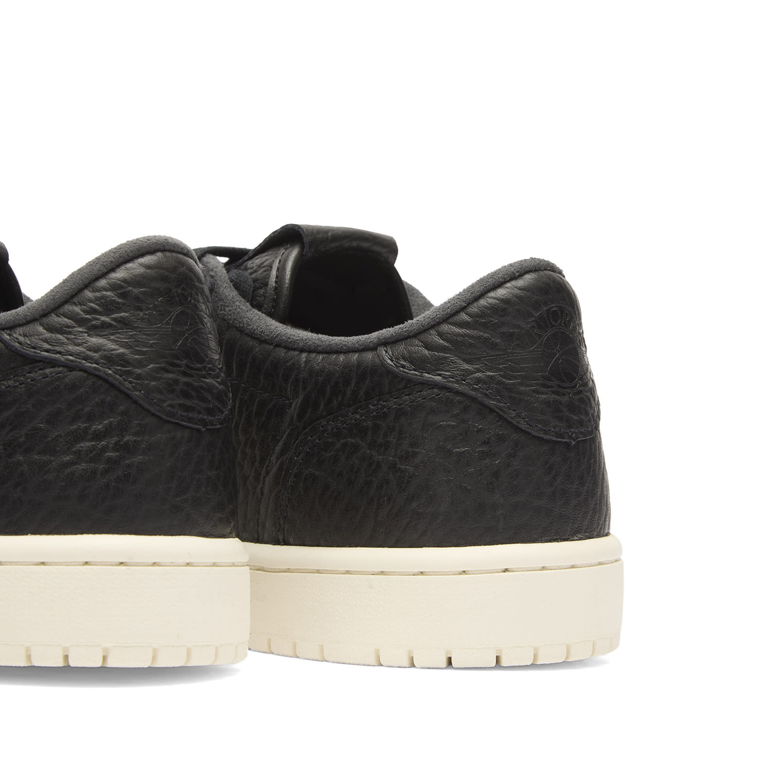 Men's 1 Retro Low 'No Swoosh' Sneaker in Black/Sail