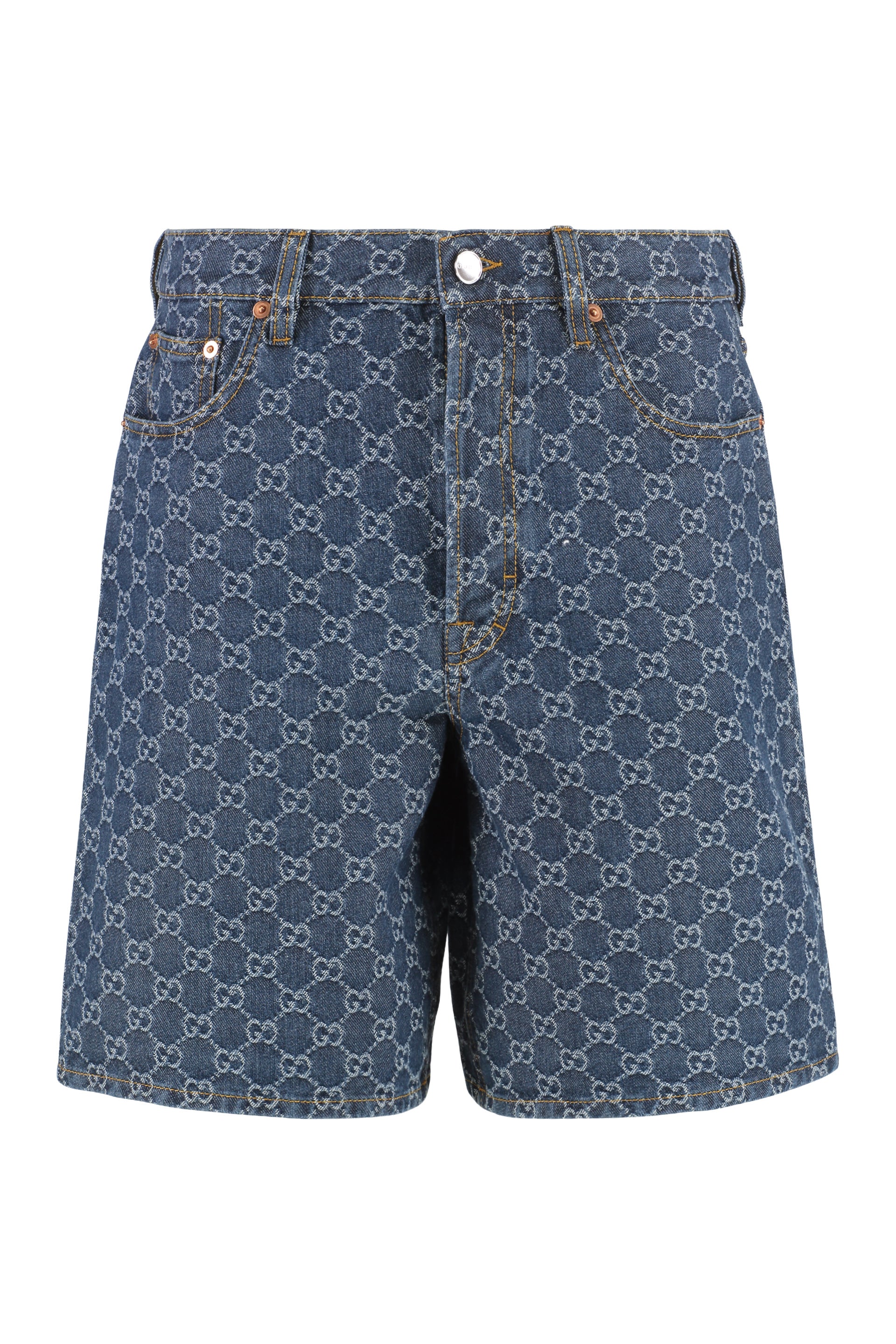 Jacquard Logo Denim Mini Shorts for Women