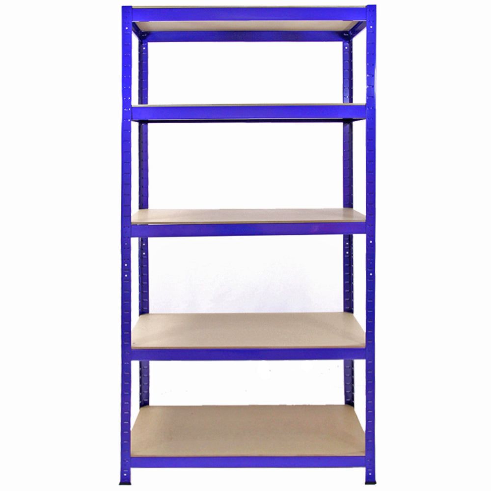 5 x 90cm Blue Warehouse Storage Bays / Garage Shed Shelving / Utility Rack + FREE Rubber Mallet