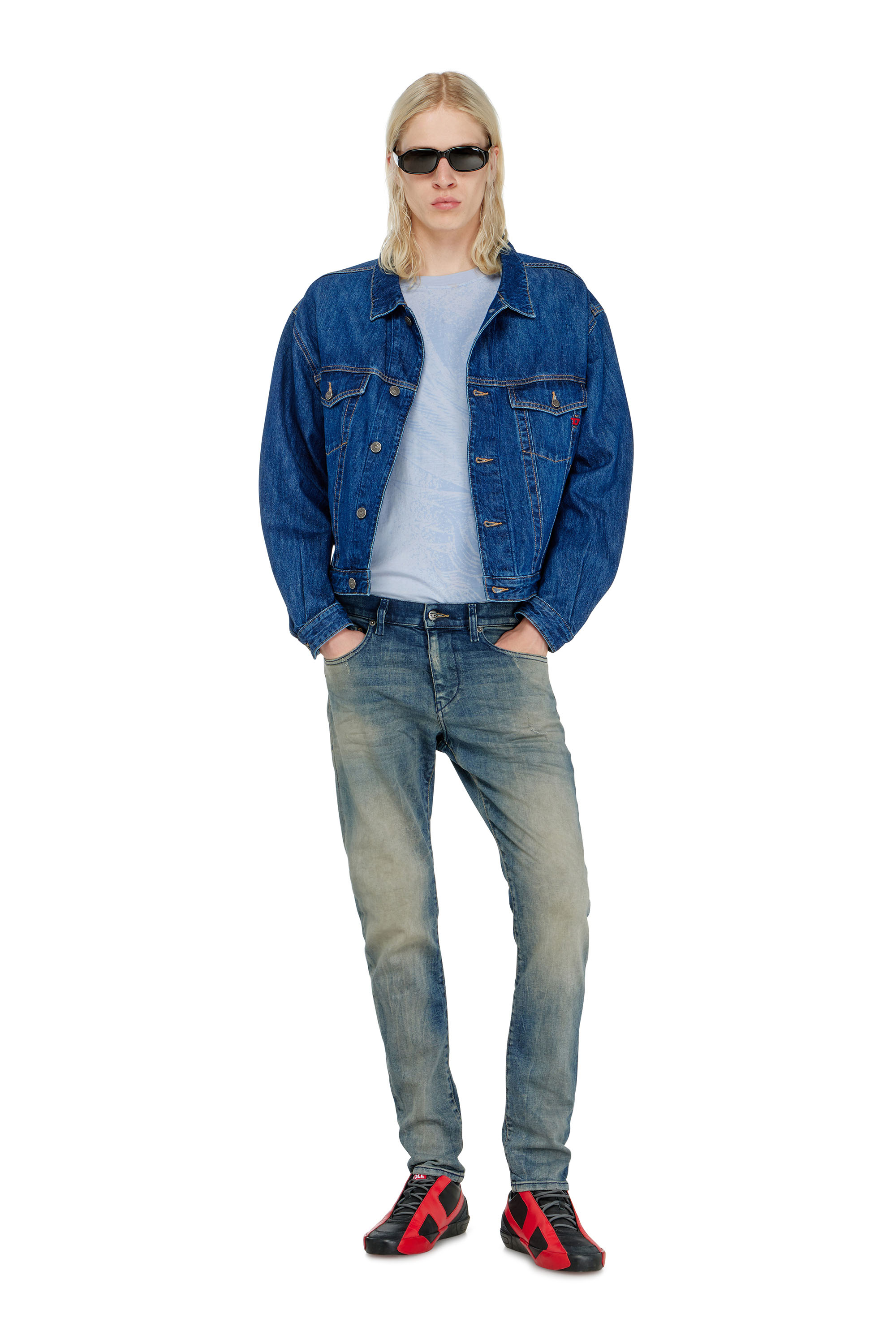 Diesel - denim pants belt loops distressed faded five pocket
