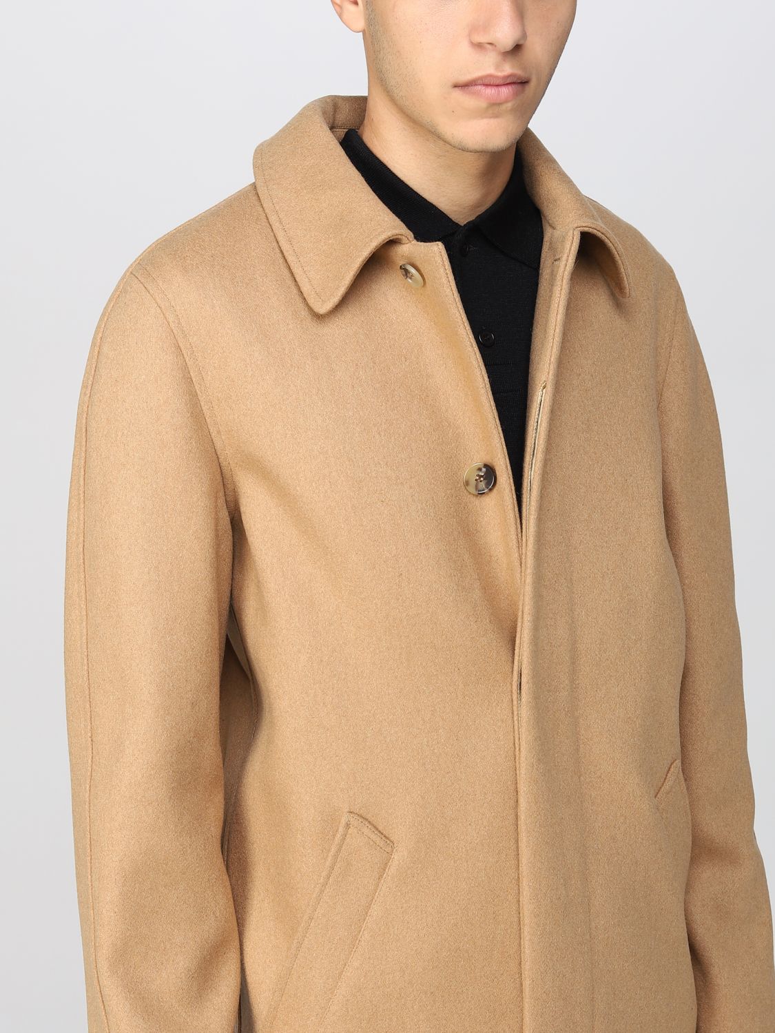 Coat Men color Beige
