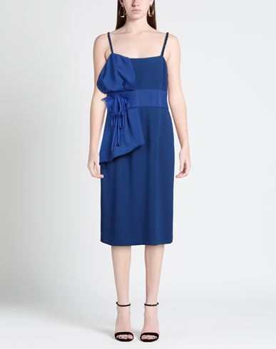 Woman Midi dress Bright blue Size 12 Polyester