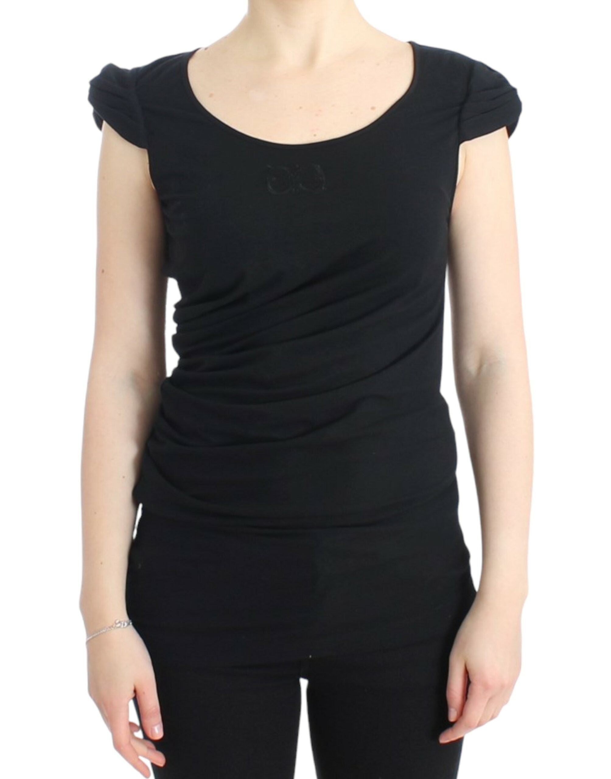 Cotton-Blend Tank Top — Black