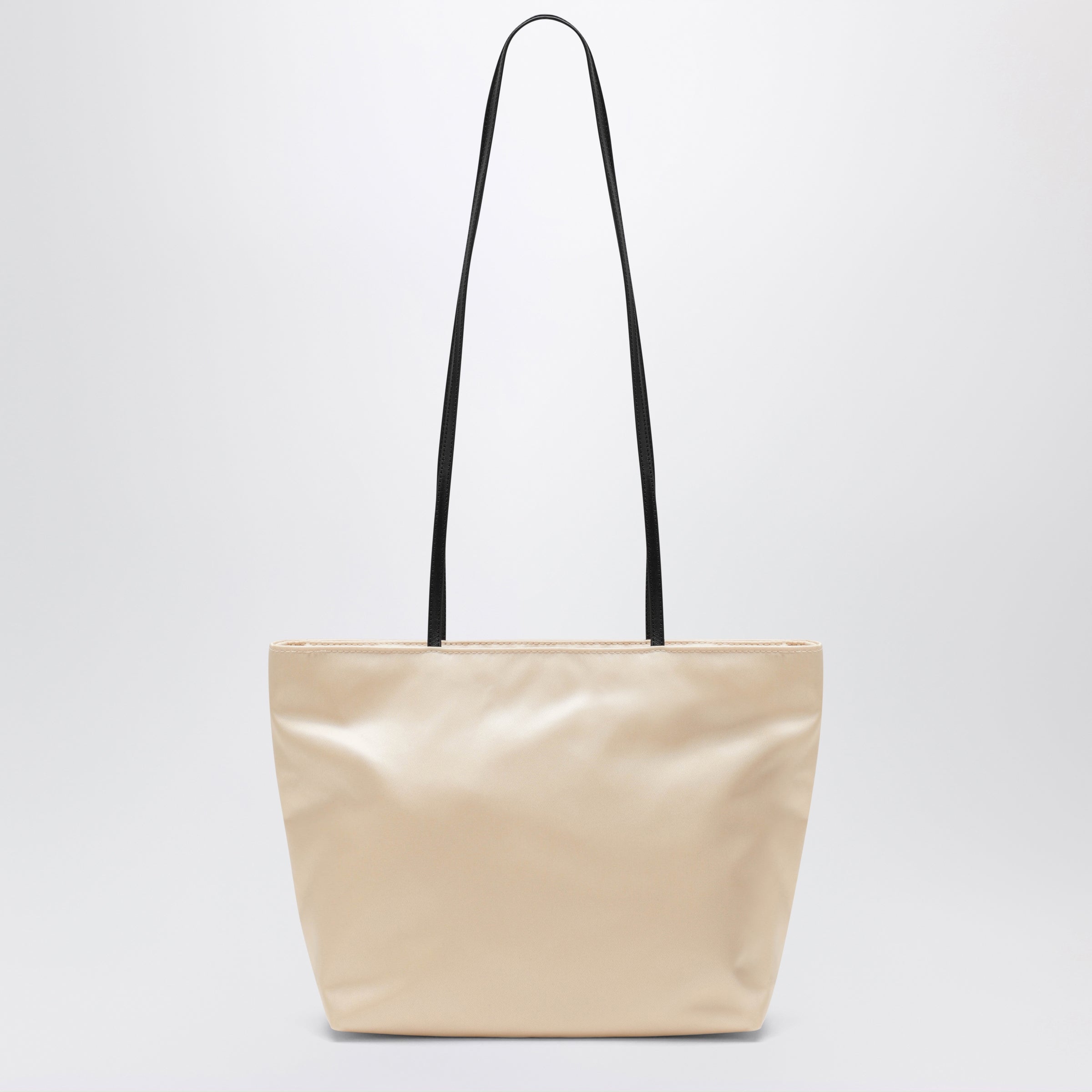 Spaghetti tote bag in pearl satin nylon